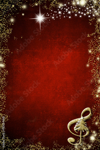 Christmas musical background, copyspace.