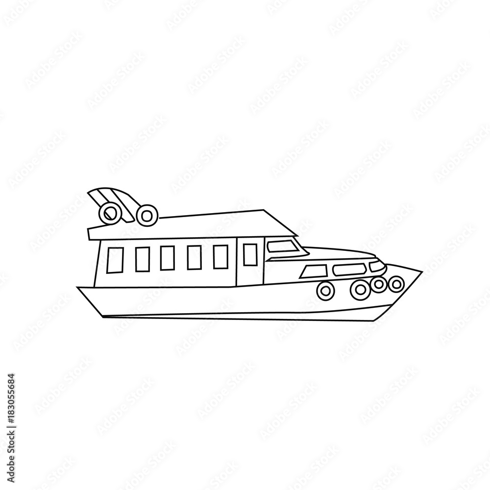 Obraz premium Ship icon isolated on background. Modern flat pictogram, business, marketing, internet concept. Trendy Simple vector symbol for web site design or button to mobile app. Logo illustration