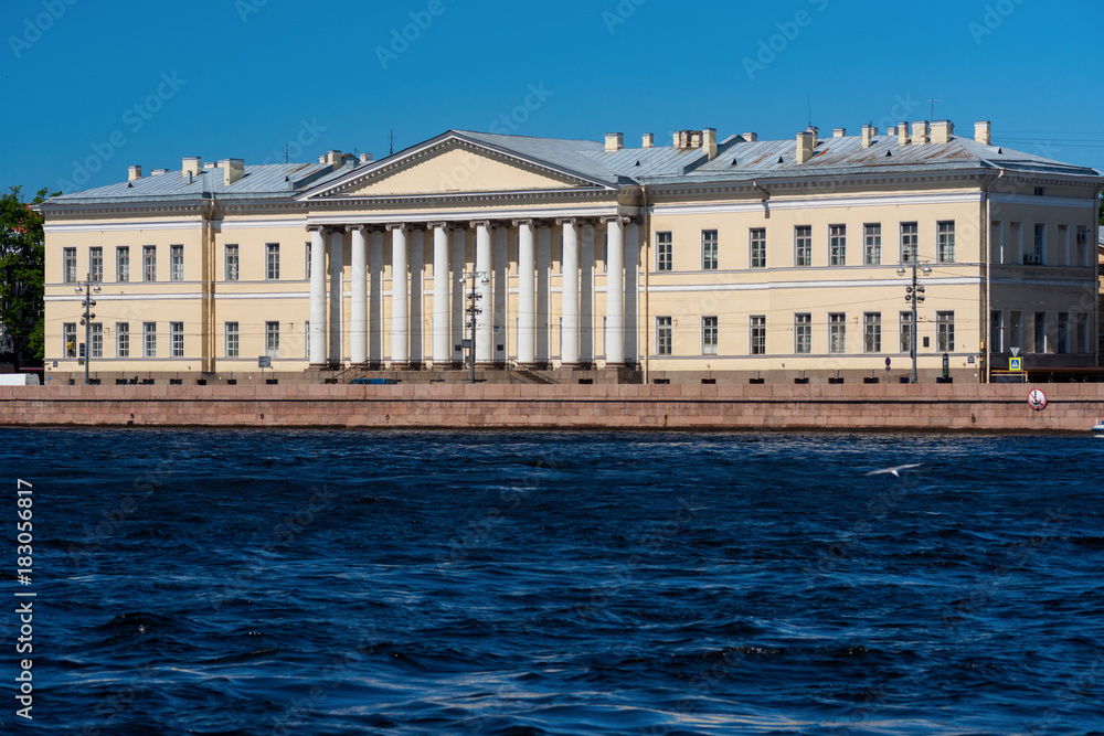 Univeskitetskaya embankment in St. Petersburg..
