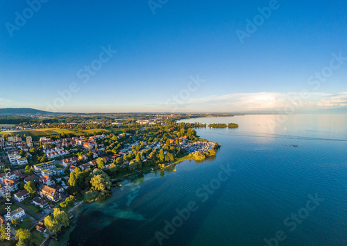 Obraz na płótnie Aerial picture of the landscape of the Lake Constance or Bodensee in Germany
