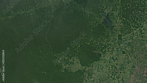 Satellite view of rainforest deforestation 1984-2016. The video contains a clean version and a version with the years sumperimposed. Elements of this footage furnished by USGS/NASA Landsat.
