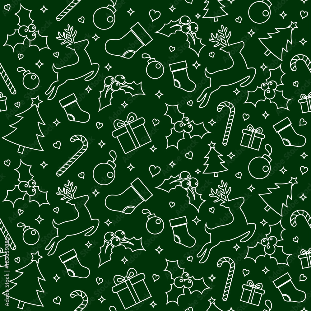 Seamless Pattern with Christmas Ornament, Vector illustration for Happy New Year and Merry Christmas Background Wallpaper Seamless Pattern with Christmas Ornament, Vector illustration for Happy New Year and Merry Christmas Background Wallpaper