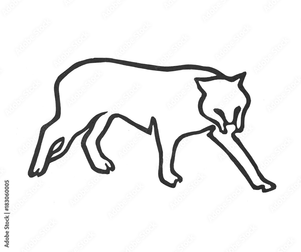 Naklejka premium Thi is abstract wild tiger. Thi is kolage of wild animal tiger. It's cutting and gluing paper to paper.