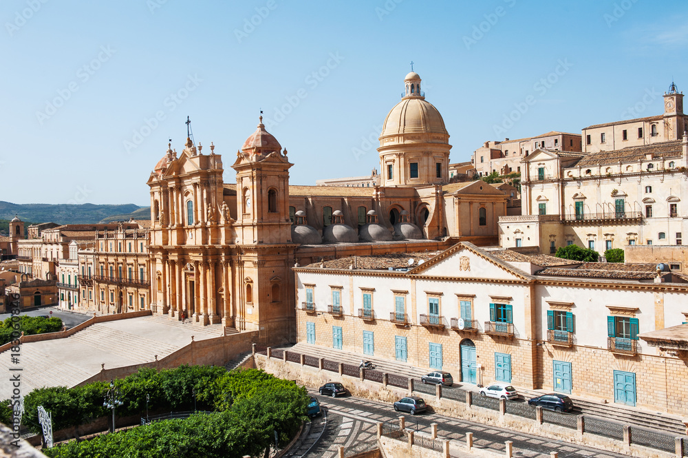 Noto, Sicily, Italy - view of the baroque cathedral church