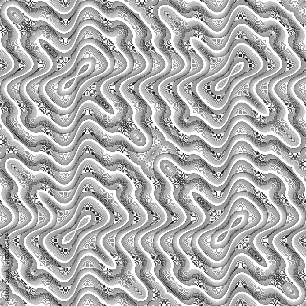 Design seamless monochrome waving pattern Design seamless monochrome waving pattern