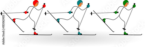 Strichmännchen beim Skilanglauf