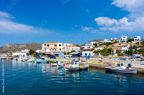 The picturesque harbor of Lipsi island, dodecanese, Greece  photo