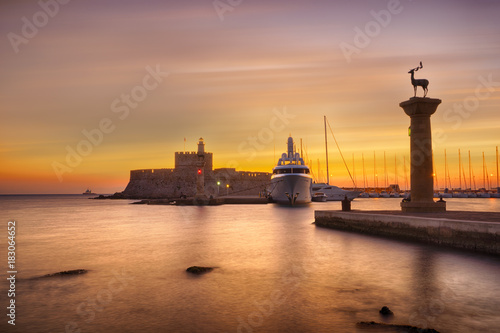Wallpaper Mural Agios Nikolaos fortress on the Mandraki harbour of Rhodes Torontodigital.ca