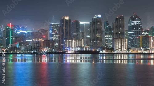 Wallpaper Mural San Diego Skyline Time Lapse Reflected on Ocean Torontodigital.ca