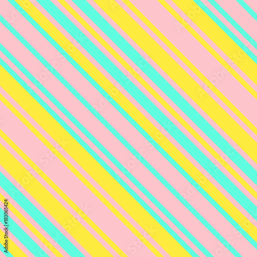 Seamless Memphis Graphic Retro Pattern with Neon Diagonal Stripes