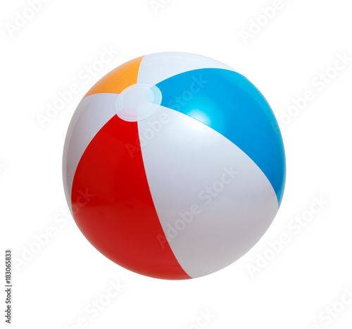 Beach ball on a white