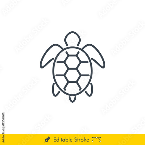 Turtle Icon / Vector - In Line / Stroke Design