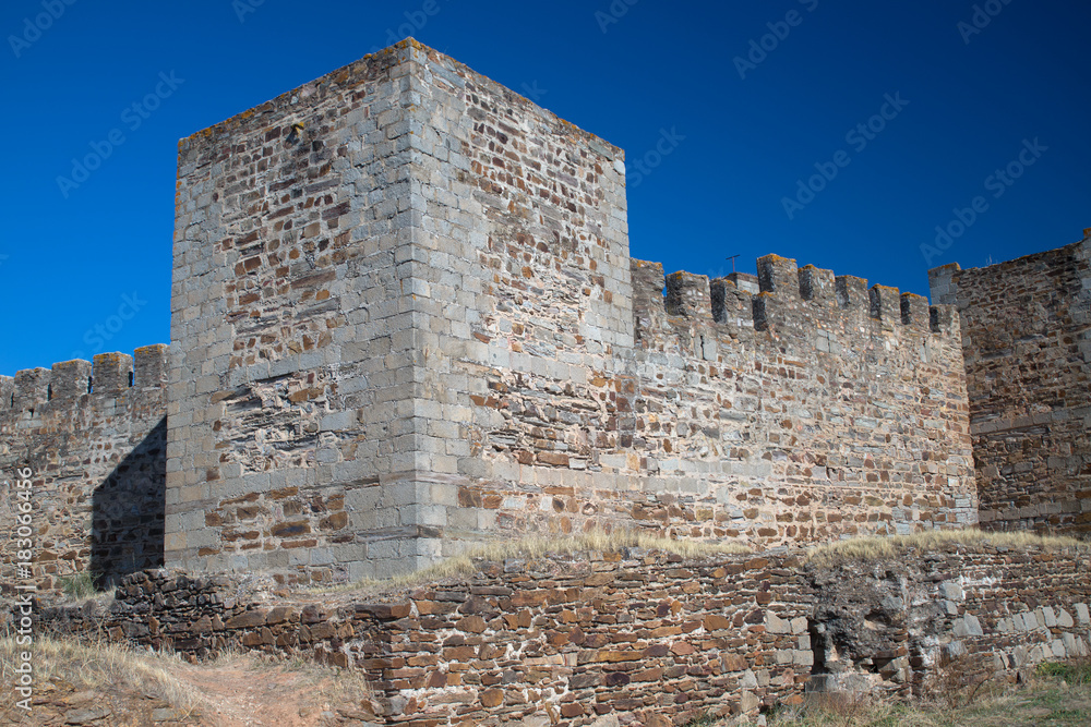 Castle of Mourao, a well-preserved castle in the town of Mourao, Alentejo, Portugal