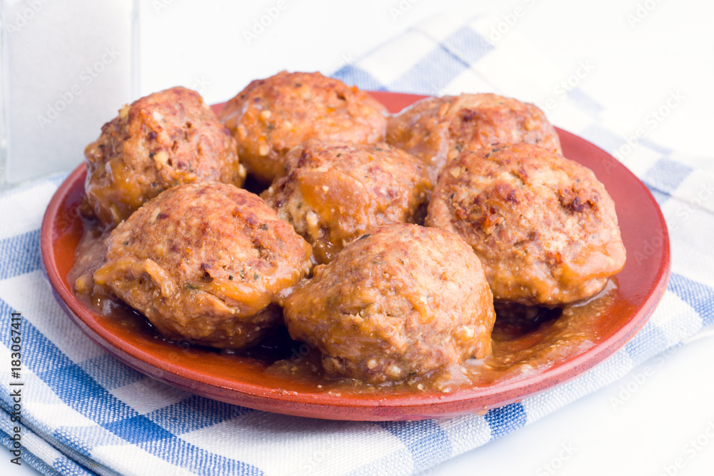 Stewed meatballs in sauce Stewed meatballs in sauce