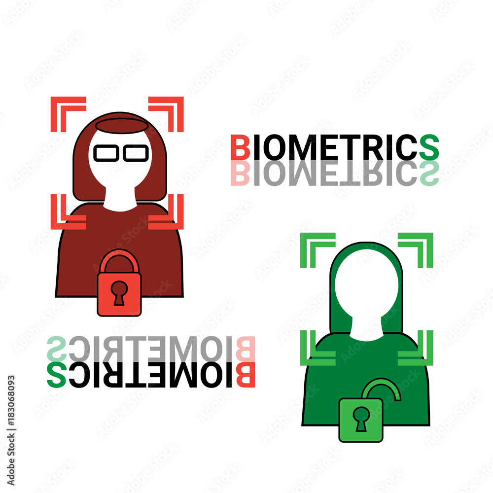 Biometrics Scanning Of Face Woman Icon Facial Recognition Concept Vector Illustration Biometrics Scanning Of Face Woman Icon Facial Recognition Concept Vector Illustration