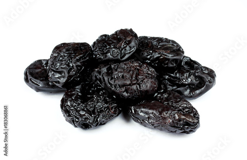 Smoked prunes isolated