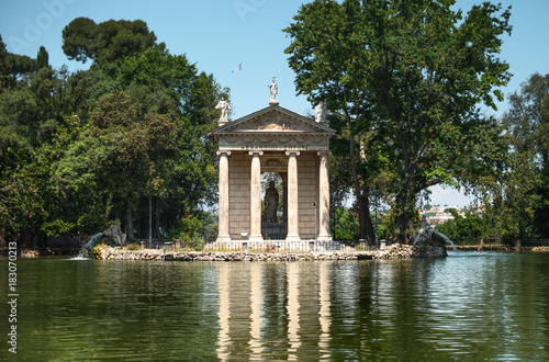 Temple of Esculapio in Villa Borghese park, Rome, Italy