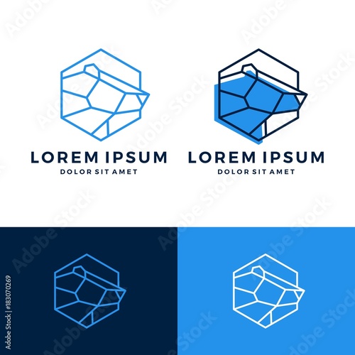 geometric polar bear logo vector line art outline download