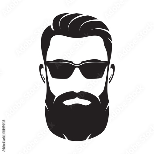 Fotografie, Tablou Bearded man's face, hipster character