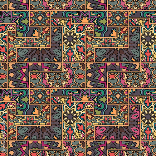 Seamless pattern. Vintage decorative elements. Hand drawn background. Islam, Arabic, Indian, ottoman motifs. Perfect for printing on fabric or paper.