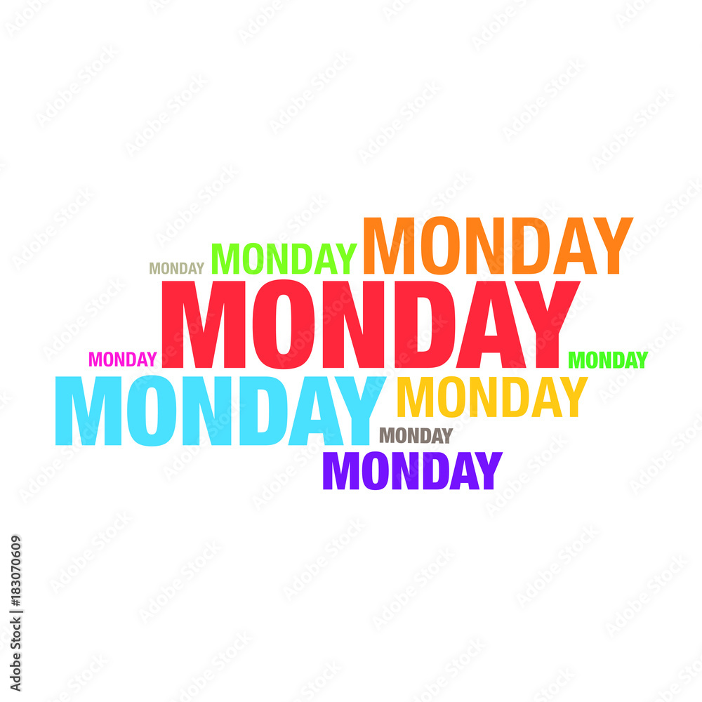 Obraz premium Monday word typography artwork design