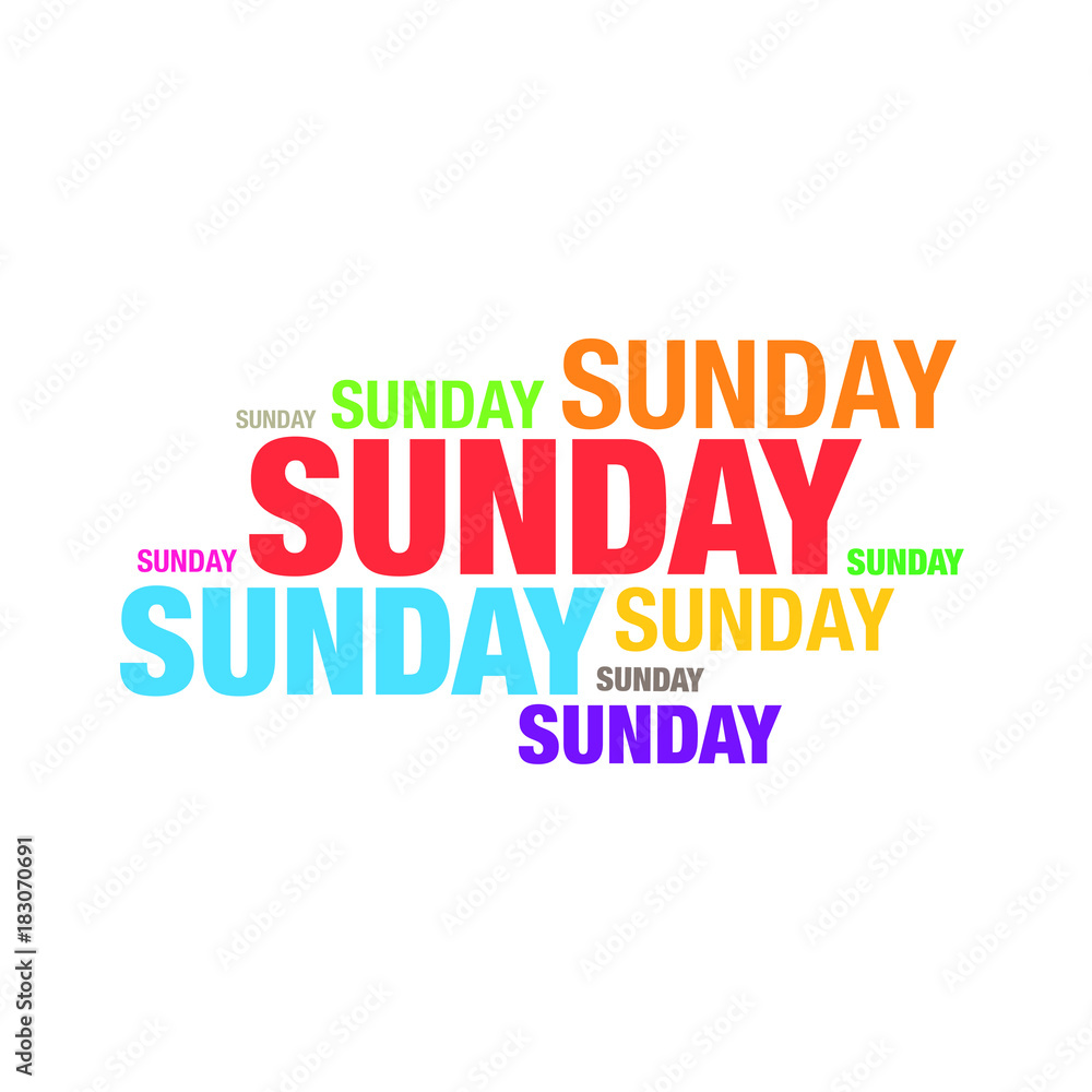 Sunday word typography artwork design