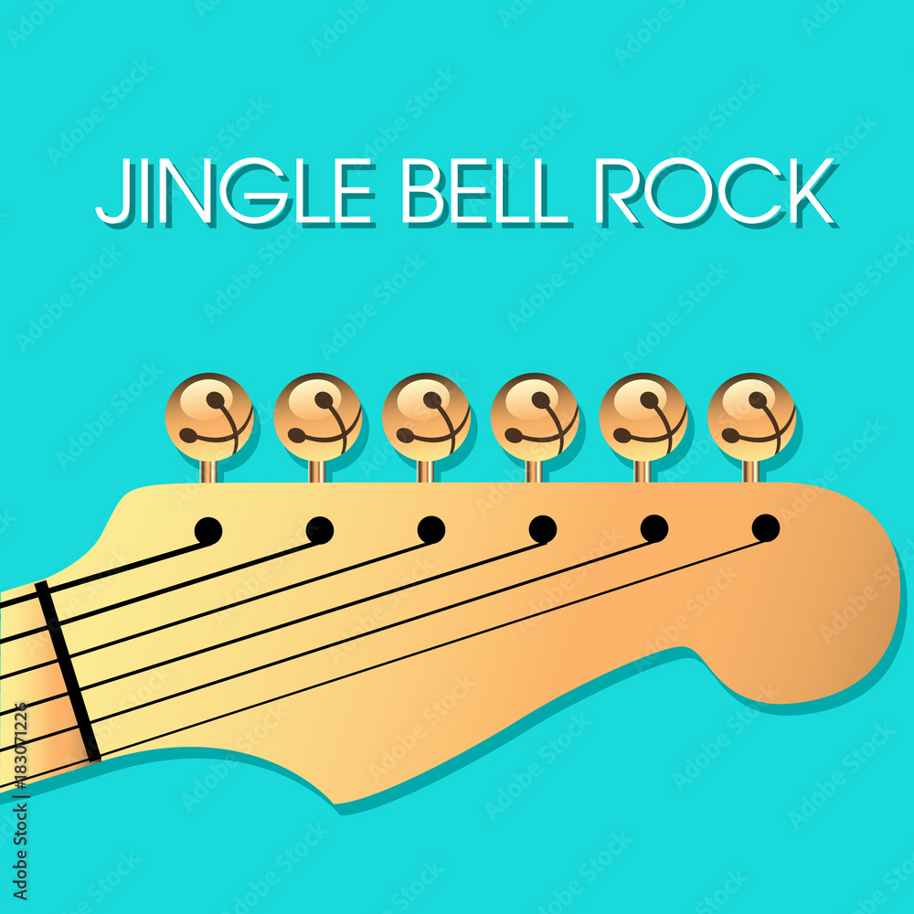 jingle bell rock Christmas background with bells for print or web Stock