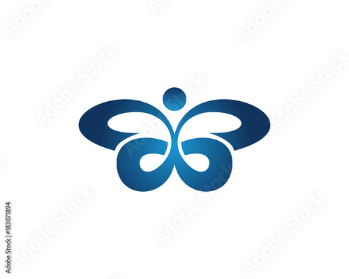 People Butterfly logo icon template