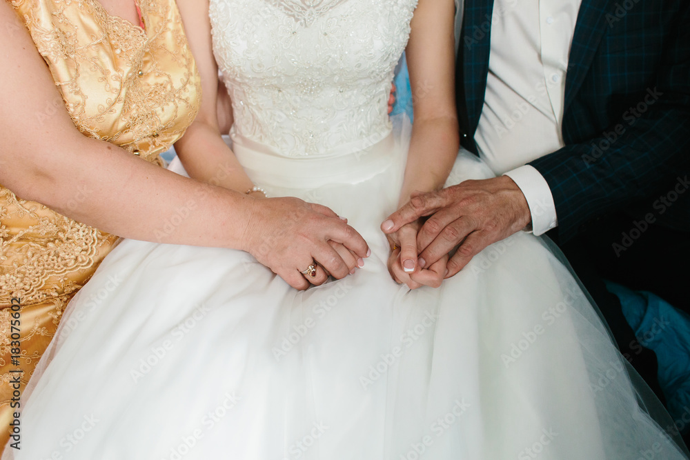 bride with mother father parents wedding hand bride with mother father parents wedding hand