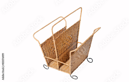 wicker basket isolate on white