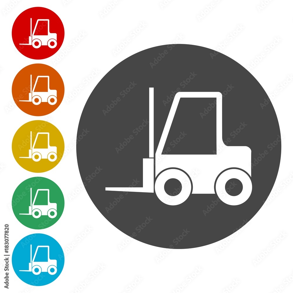 Forklift icon, Forklift truck silhouette Forklift icon, Forklift truck silhouette