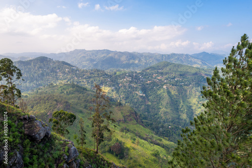 Fototapeta Naklejka Na Ścianę i Meble -  Ella is a small town in the highlands of Sri Lanka. Approx 1000m high, the town is rich on bio-diversity, surrounded by forest and tea plantations. Located in the Uva province