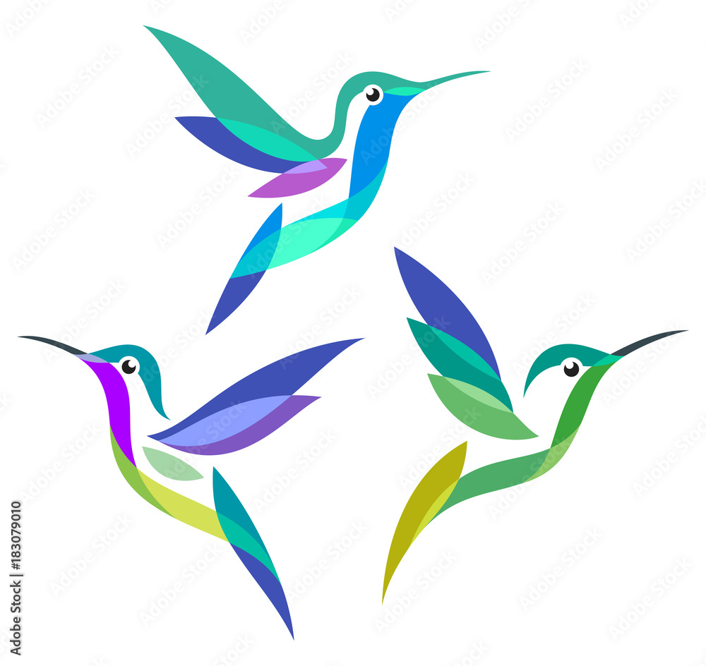 Stylized Birds - Hummingbirds Stylized Birds - Hummingbirds