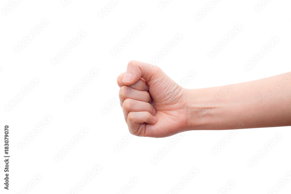 Hand showing wrong fist gesture isolated on white background. This picture has clipping path for easy to use. Hand showing wrong fist gesture isolated on white background. This picture has clipping path for easy to use.