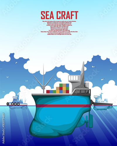 A poster with an illustration of a merchant marine vessel