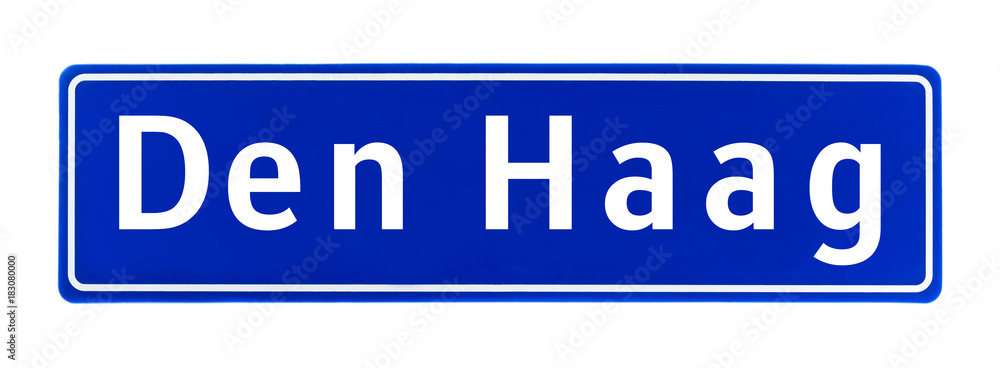 City limit sign of The Hague, The Netherlands