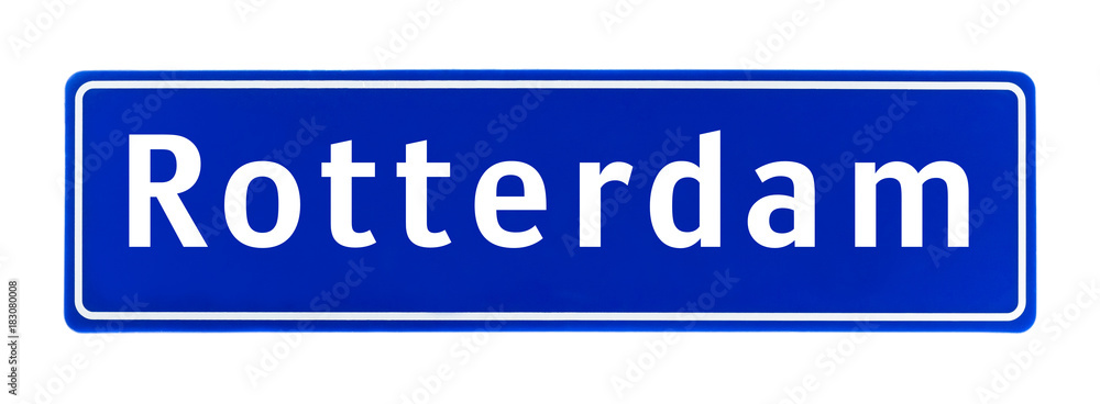 City limit sign of Rotterdam, The Netherlands City limit sign of Rotterdam, The Netherlands