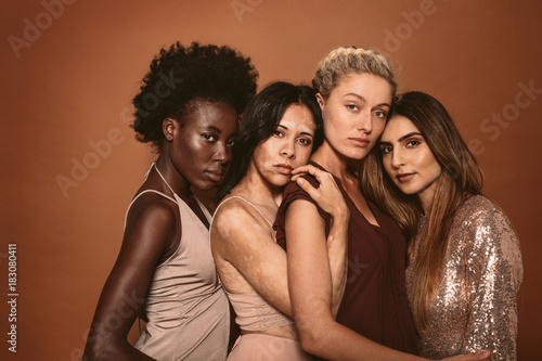 Group of diverse women standing together