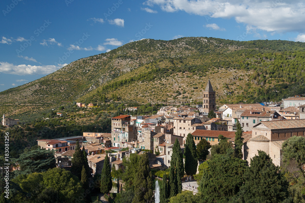 View to the old town of Tivoli, Italy