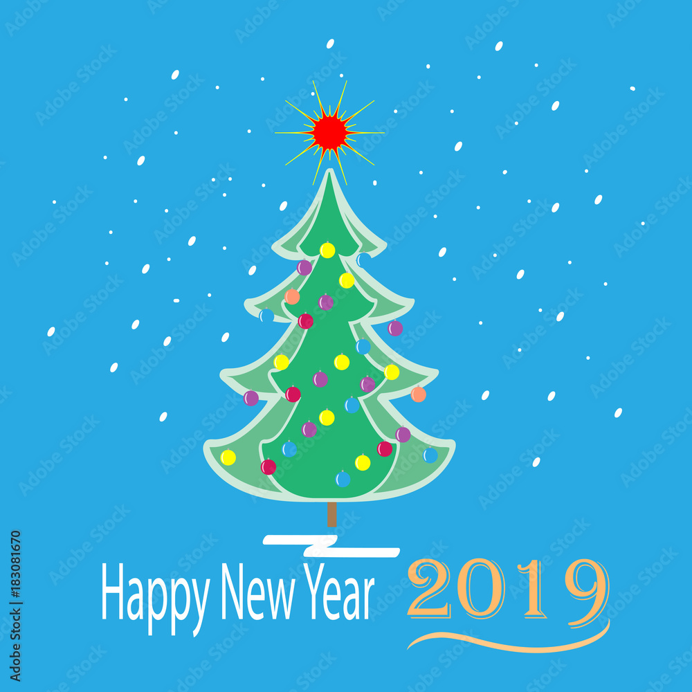 Happy New Year 2019 card