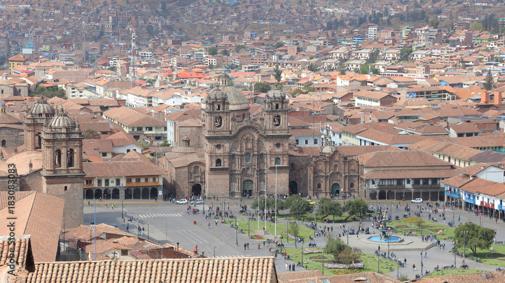 Plaza de Armas, Iglesia de la Compañia de Jesús, Cusco, Perú