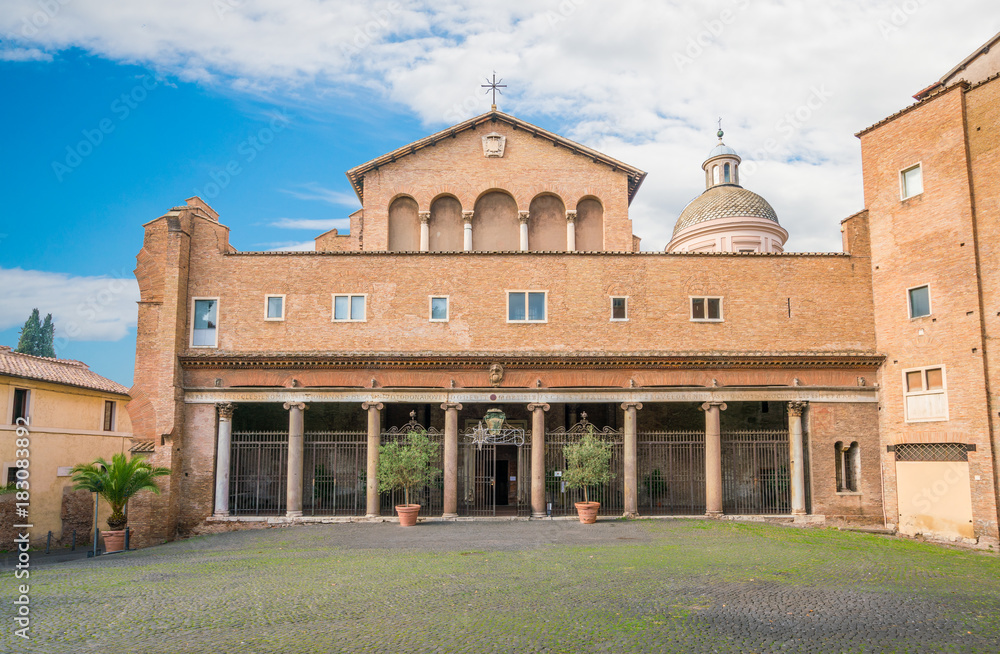 Basilica of Saints John and Paul on the Caelian Hill in Rome, Italy. 