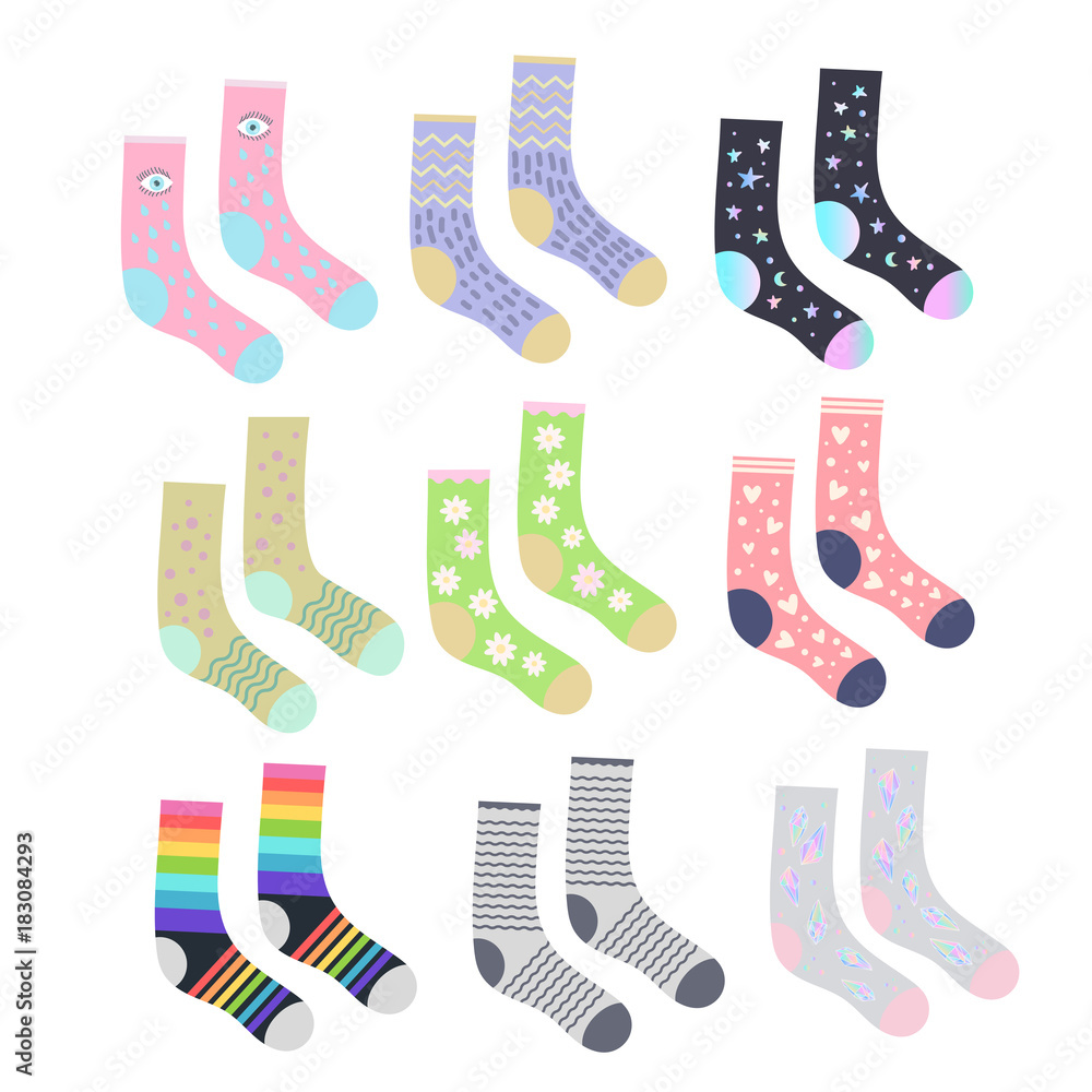 Premium Vector  A pair of cute socks in cartoon style. vector