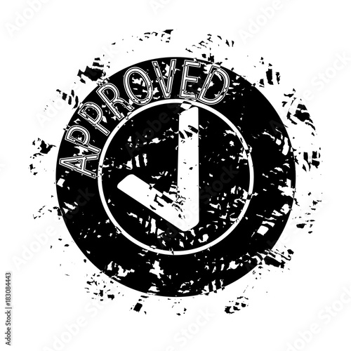 Schilderij op canvas Texture approved stamp print grunge
