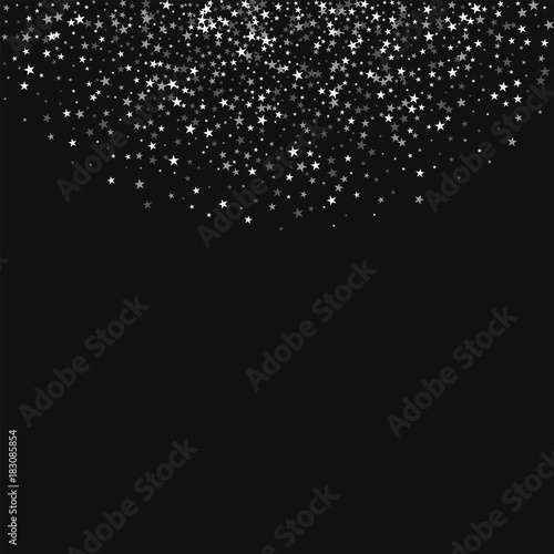 Amazing falling stars. Top semicircle with amazing falling stars on black background. Exquisite Vector illustration.
