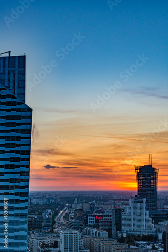 Warszawa / Polska - 24 wrzesień 2014: Panorama wschodniej części Warszawy 