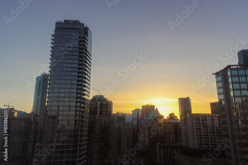 Veduta di Vancouver all'alba