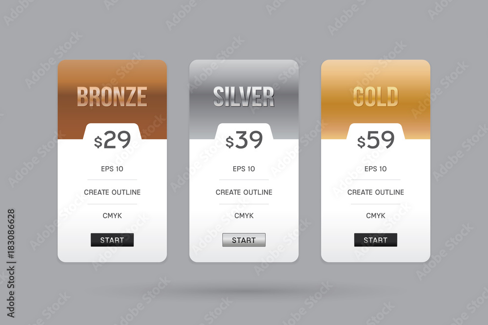 Obraz premium Vector of pricing table design template for website and application.