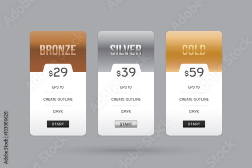 Vector of pricing table design template for website and application.