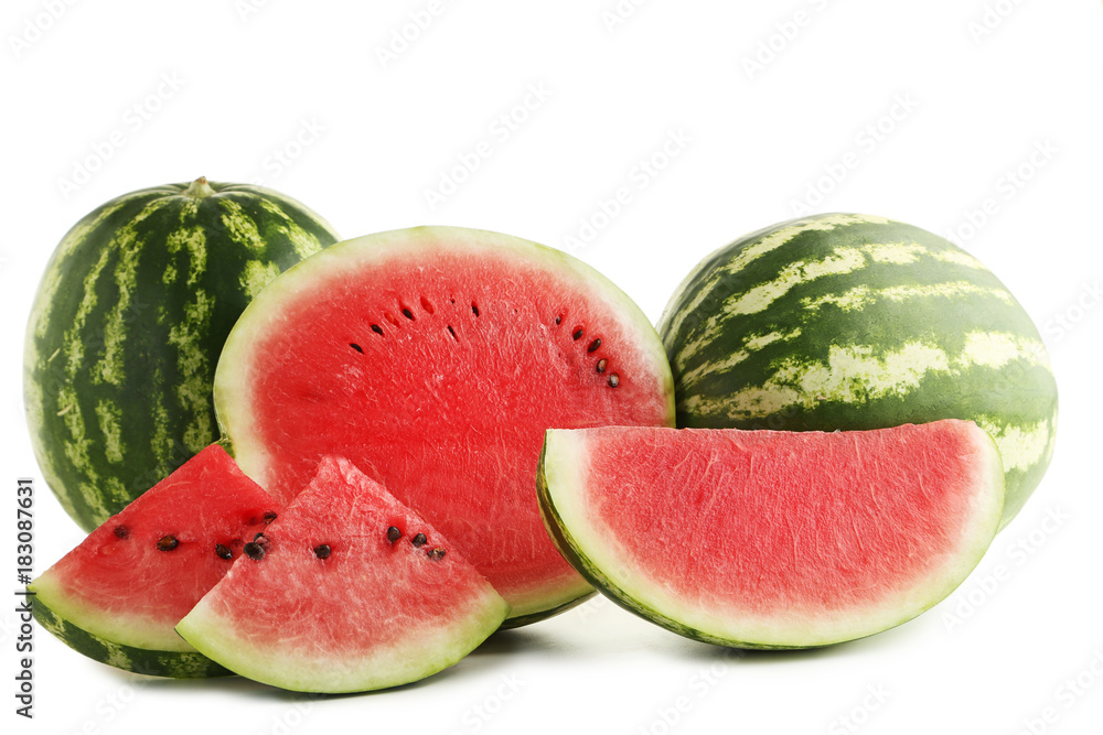 Slices of watermelons isolated on white background Slices of watermelons isolated on white background